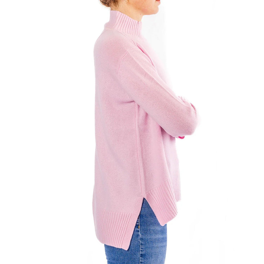 Bow & Arrow Baby Pink Polo Neck Knit - THE SHEARER'S WIFE