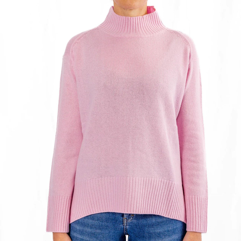 Bow & Arrow Baby Pink Polo Neck Knit - THE SHEARER'S WIFE