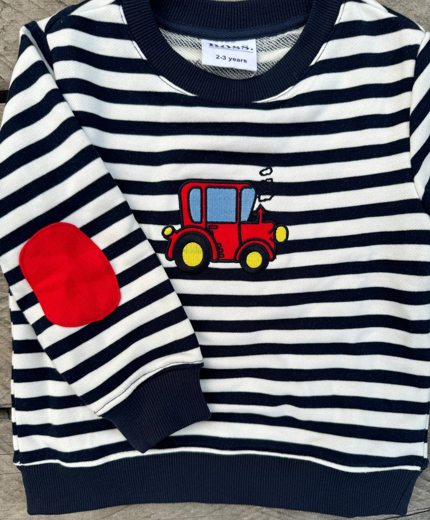 Navy Stripe Tractor Crew - THE SHEARER'S WIFE