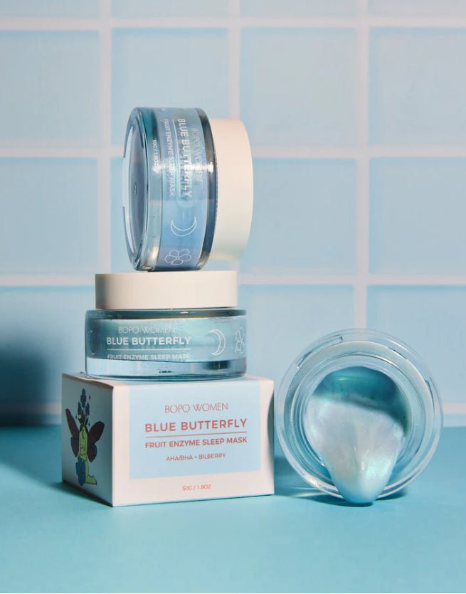 Blue Butterfly Enzyme Sleep Mask - THE SHEARER'S WIFE