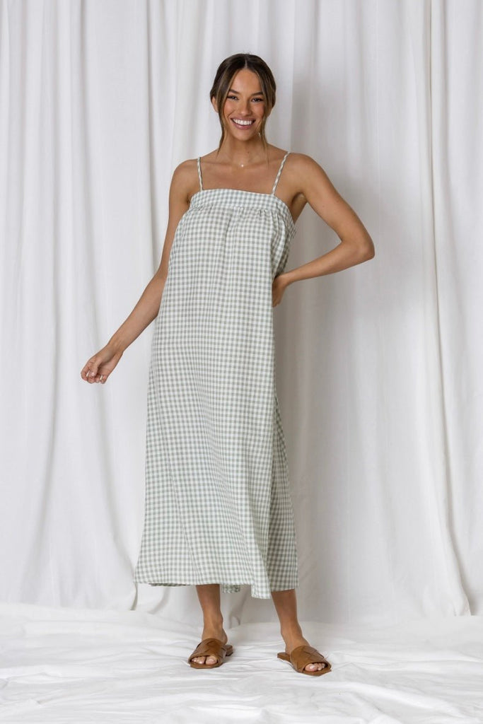 Lily Gingham Midi Dress - THE SHEARER'S WIFE