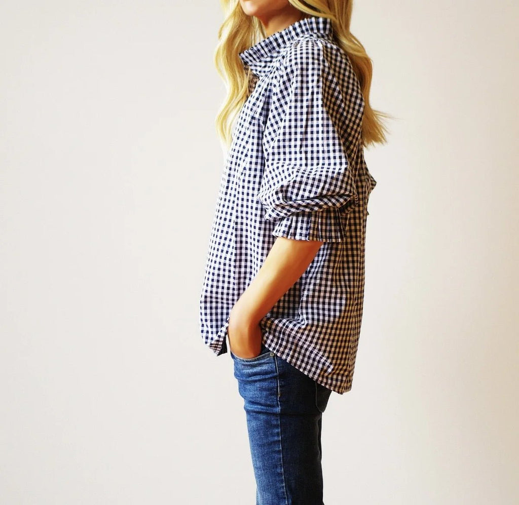 Olive Gingham Shirt - THE SHEARER'S WIFE